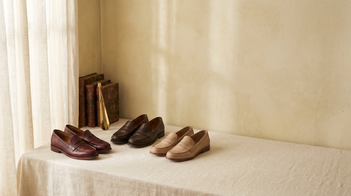 Vintage loafers illustrating the history of the loafer Image