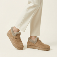 Women's Plush-Lined Suede Platform Loafer Slipper