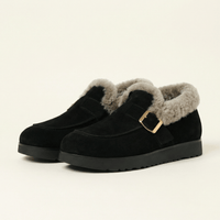 Women's Plush-Lined Suede Platform Loafer Slipper