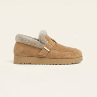 Women's Plush-Lined Suede Platform Loafer Slipper