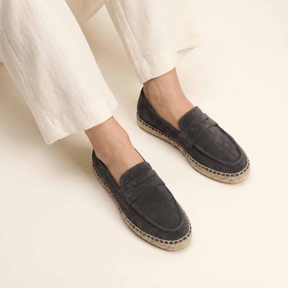Women's Suede Espadrille Loafers