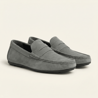Suede Bar-Strap Loafer