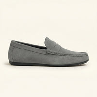 Suede Bar-Strap Loafer