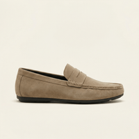 Suede Bar-Strap Loafer