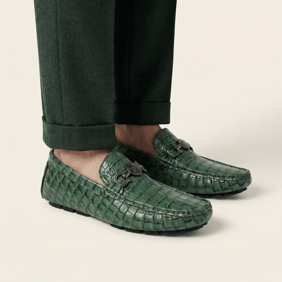 Croc-Effect Bit Loafer