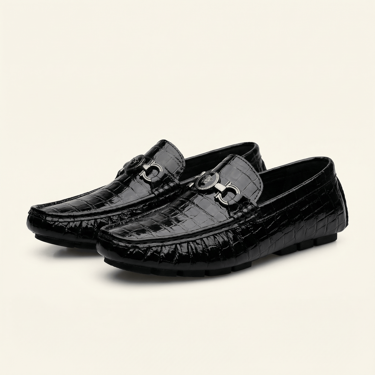 Croc-Effect Bit Loafer