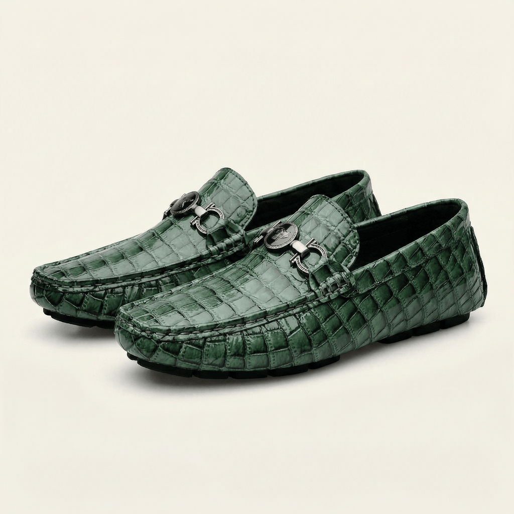 Croc-Effect Bit Loafer