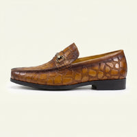 Croc-Embossed Leather Bit Loafer