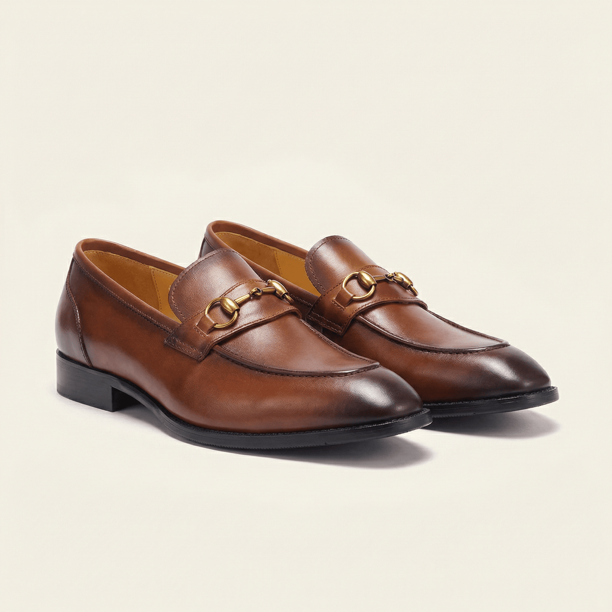 Smooth Leather Gold Bit Loafer