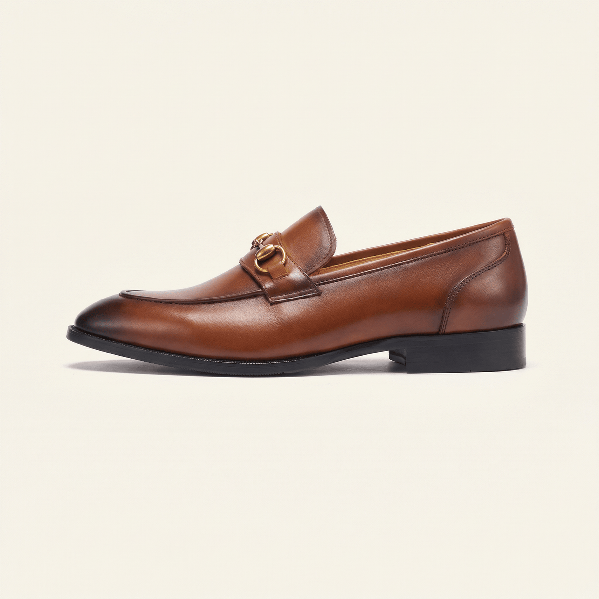 Smooth Leather Gold Bit Loafer