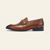 Smooth Leather Gold Bit Loafer