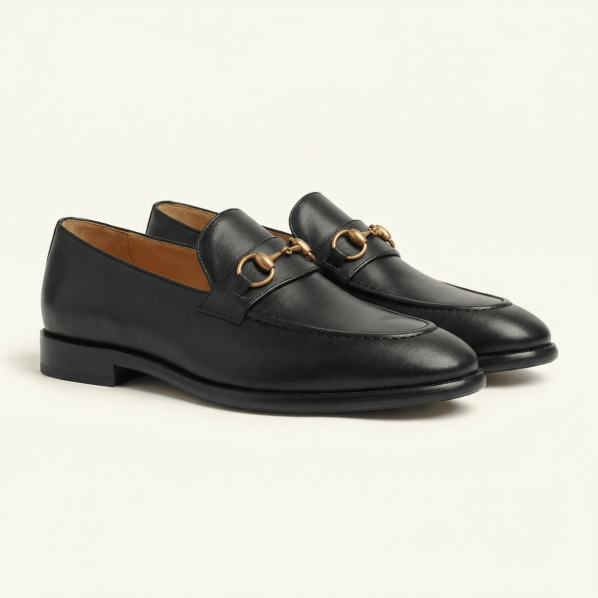 Smooth Leather Gold Bit Loafer