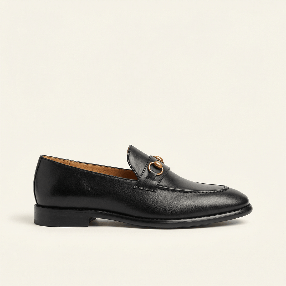 Smooth Leather Gold Bit Loafer