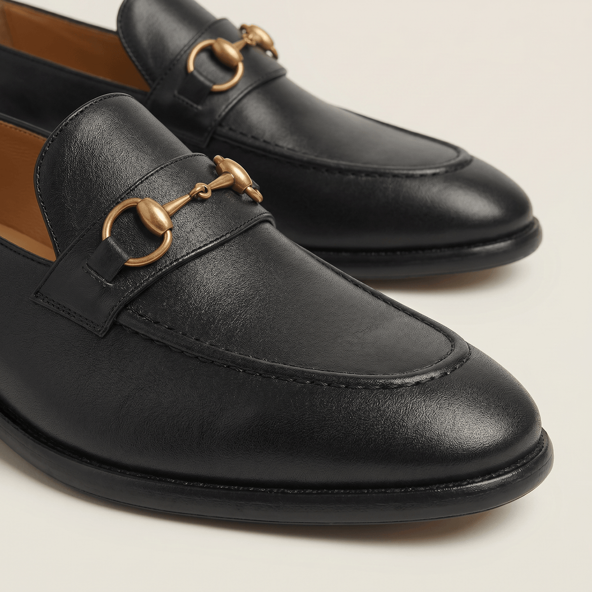 Smooth Leather Gold Bit Loafer