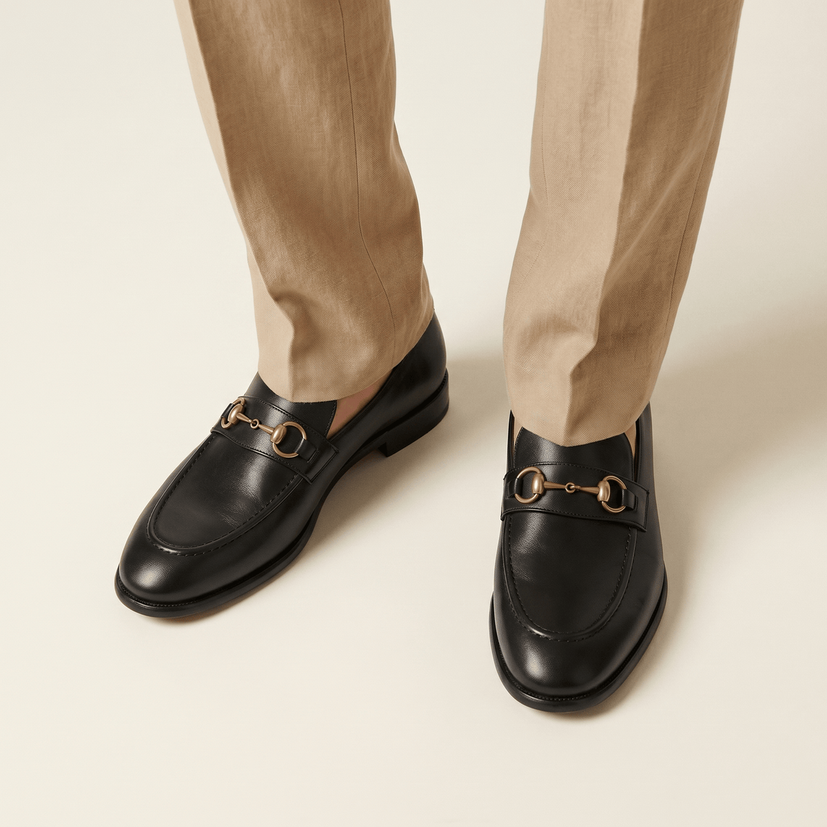 Smooth Leather Gold Bit Loafer