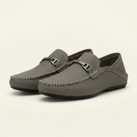 Metal-Trim Smooth Leather Loafer