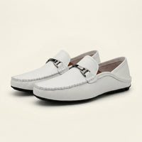 Metal-Trim Smooth Leather Loafer