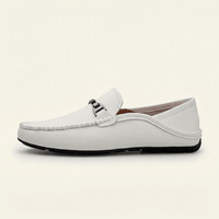 Metal-Trim Smooth Leather Loafer