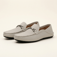 Metal-Trim Smooth Leather Loafer