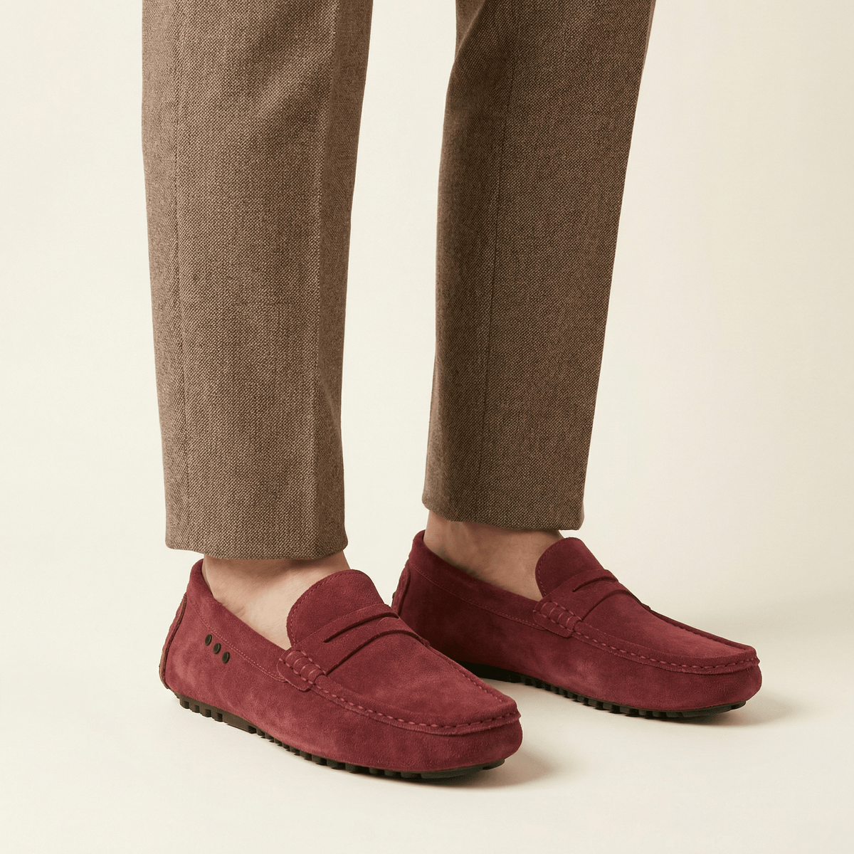 Suede Strap Driving Loafer