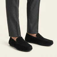 Suede Strap Driving Loafer