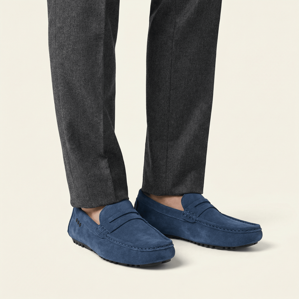 Suede Strap Driving Loafer