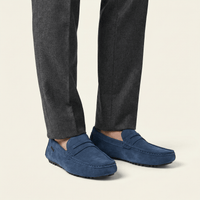 Suede Strap Driving Loafer