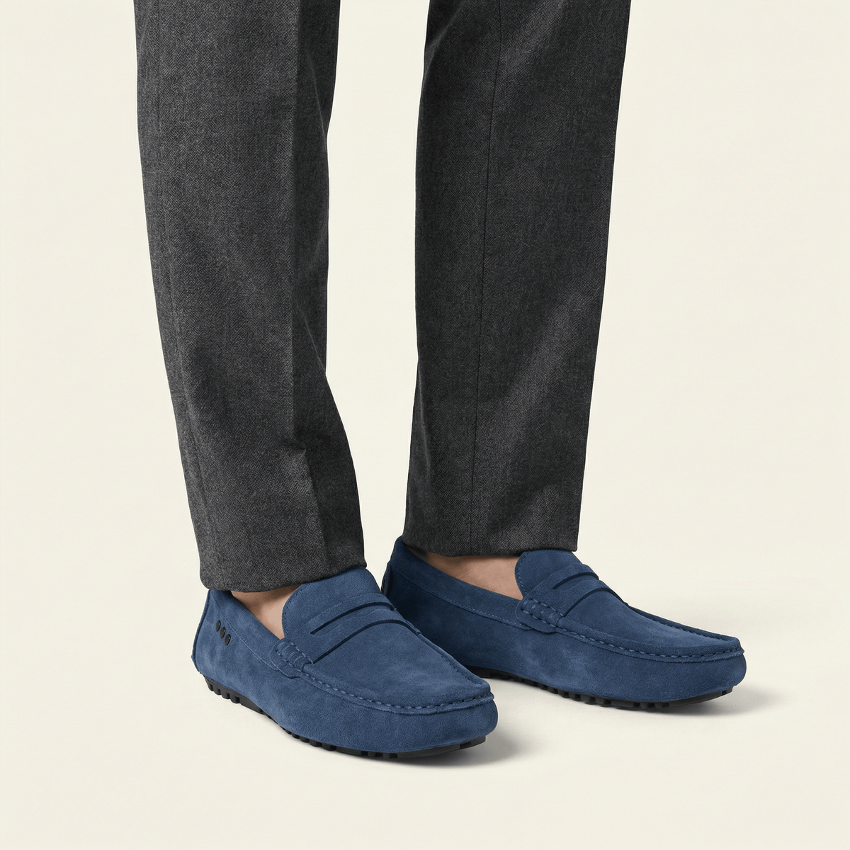 Suede Strap Driving Loafer