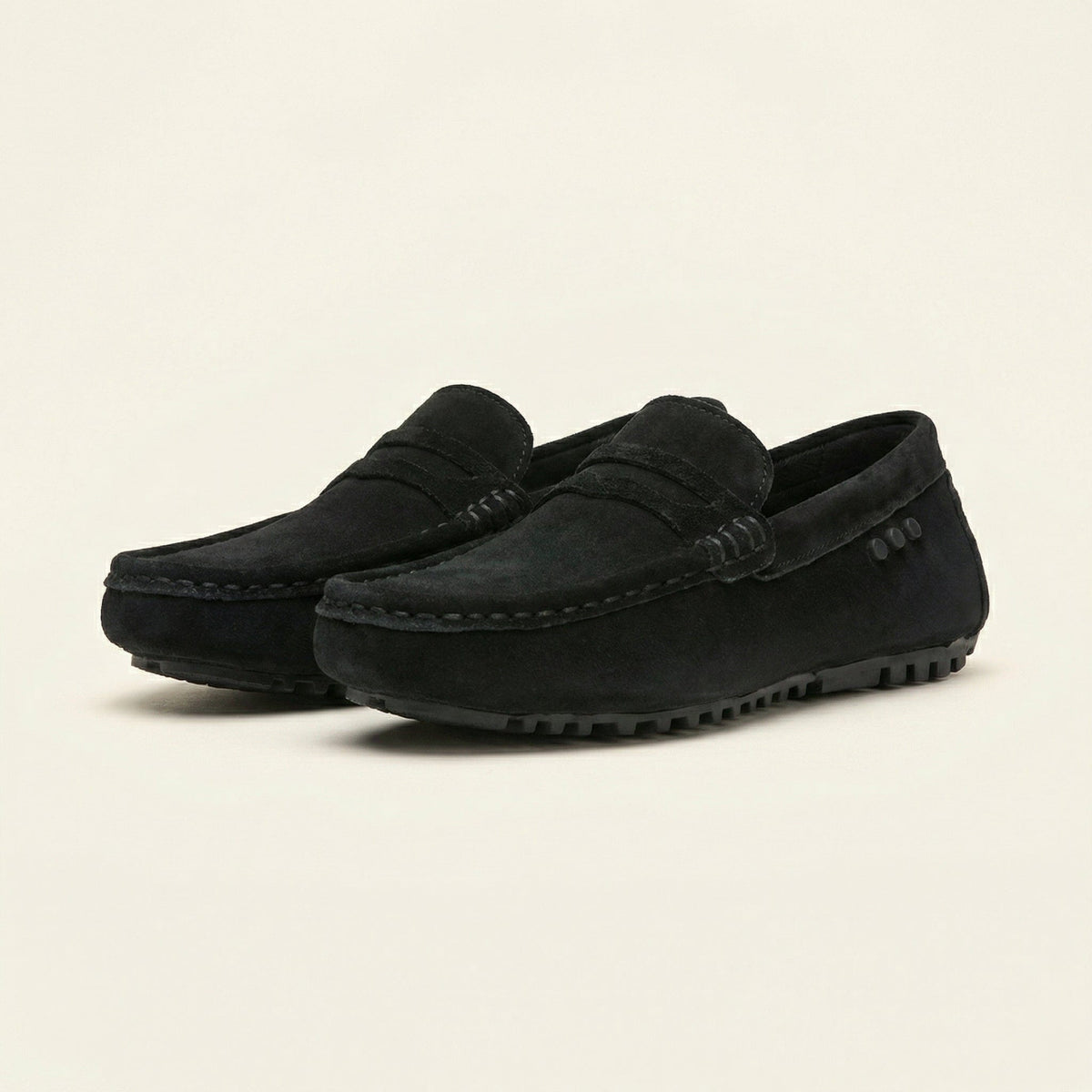 Suede Strap Driving Loafer