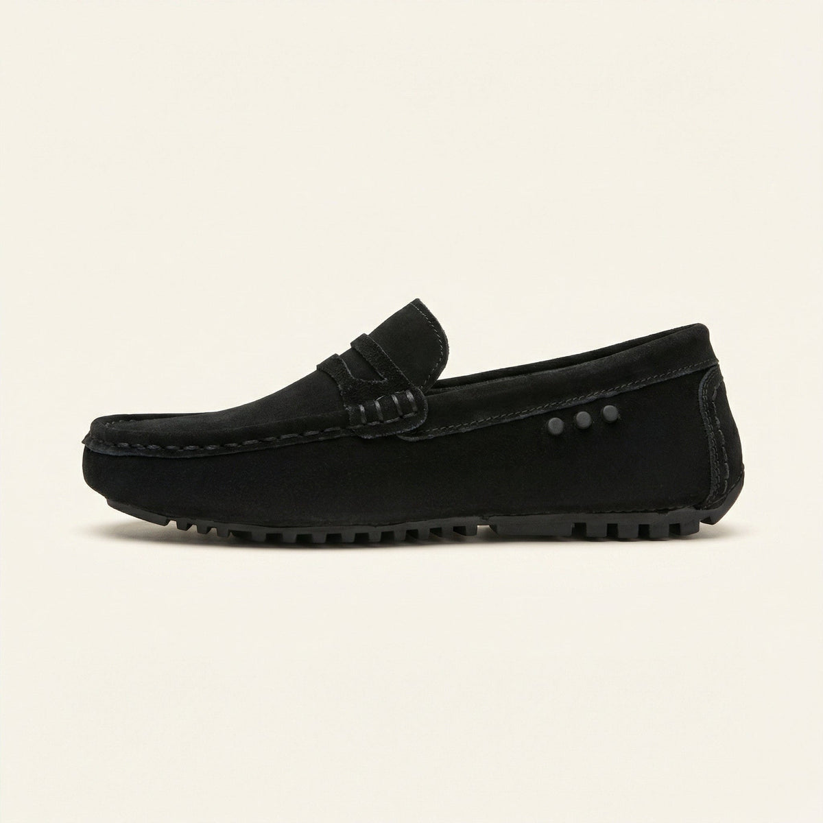 Suede Strap Driving Loafer