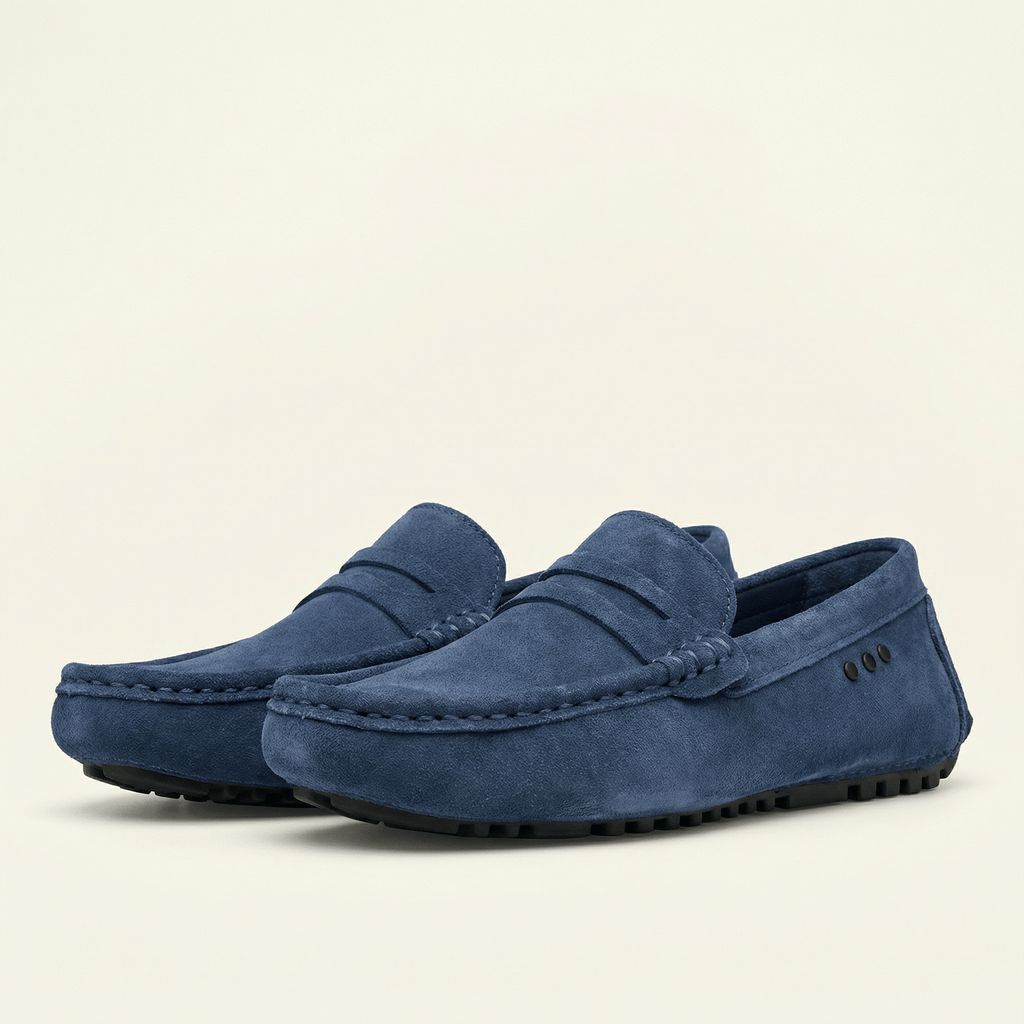 Suede Strap Driving Loafer
