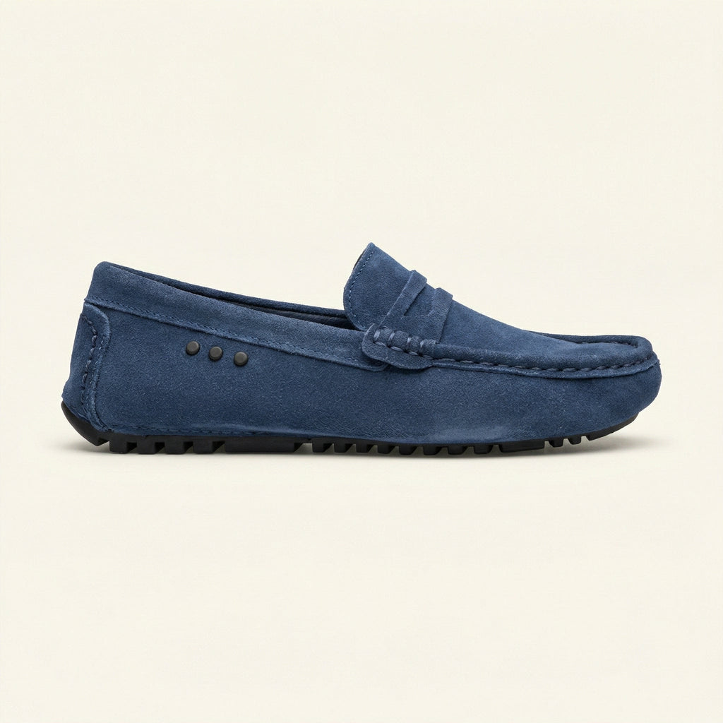 Suede Strap Driving Loafer