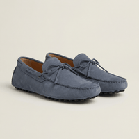 Contrast-Lace Suede Driving Loafer