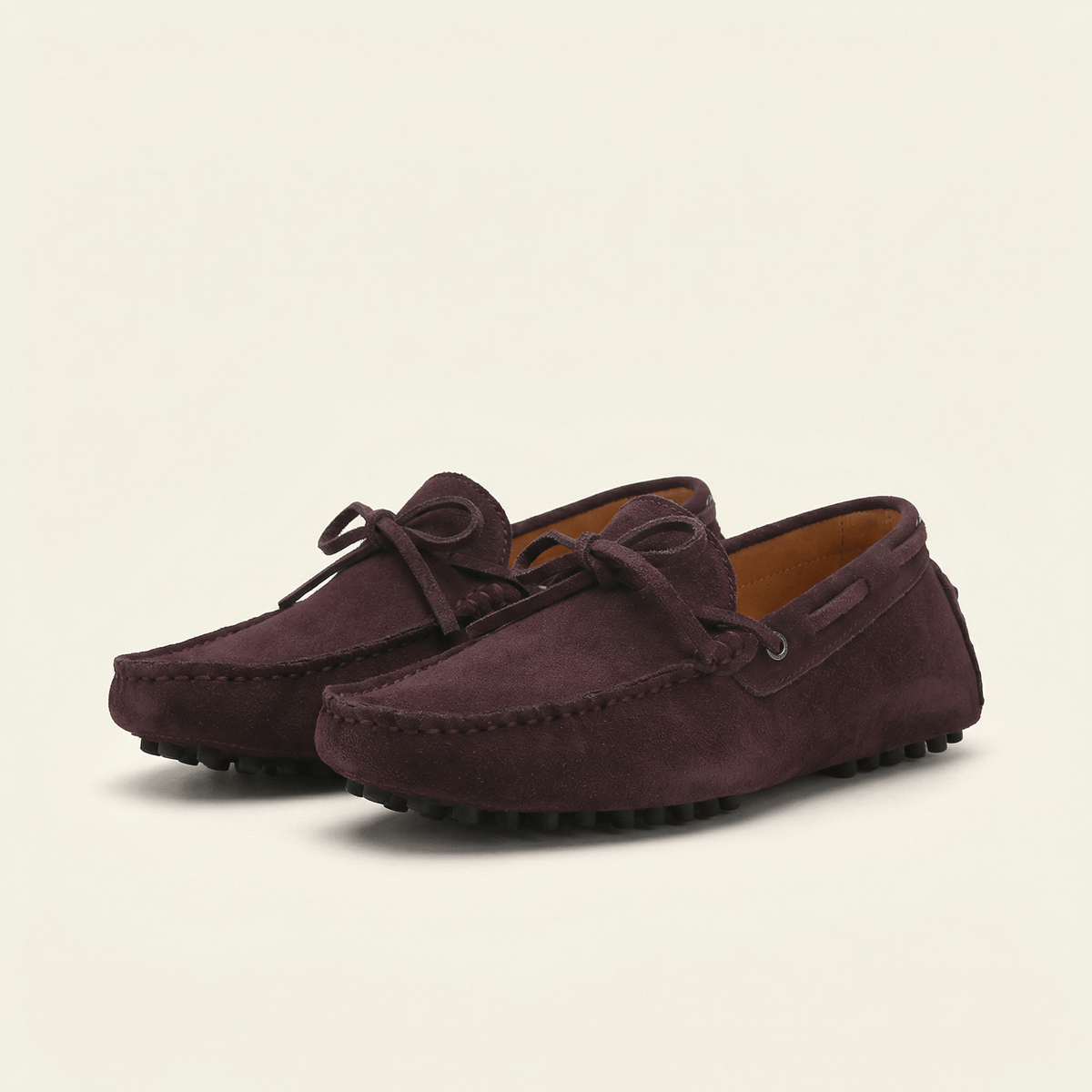 Contrast-Lace Suede Driving Loafer