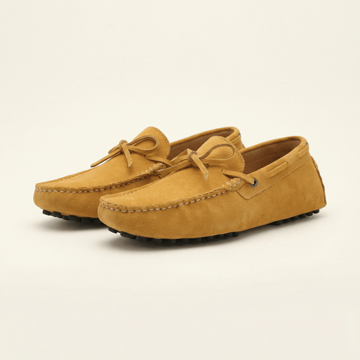 Contrast-Lace Suede Driving Loafer
