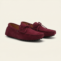 Contrast-Lace Suede Driving Loafer