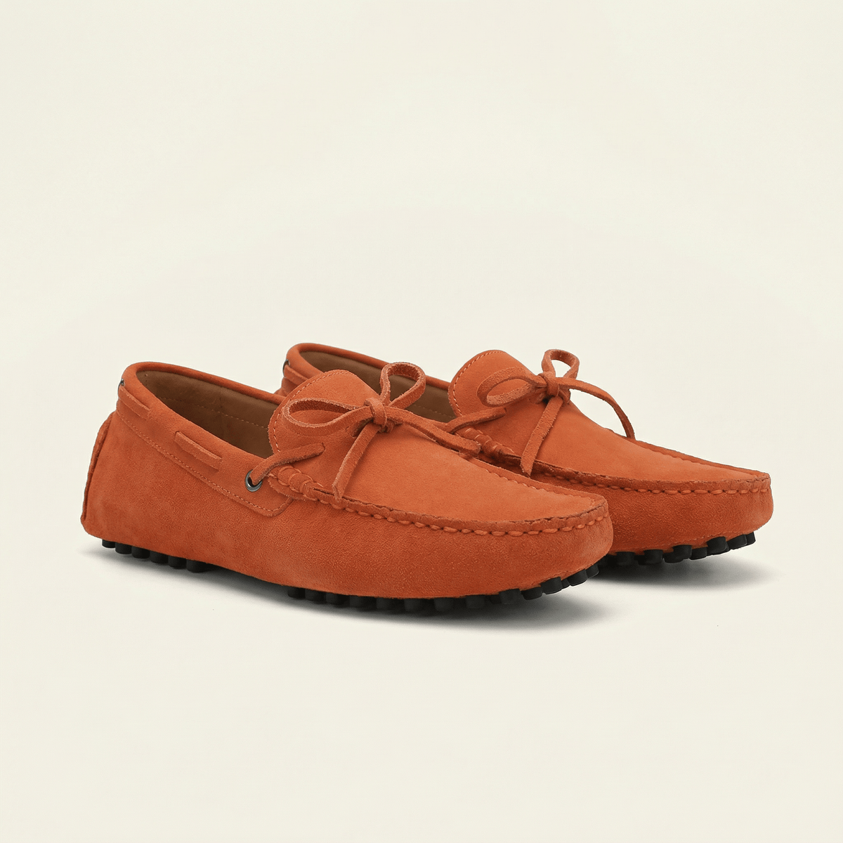Contrast-Lace Suede Driving Loafer