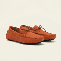 Contrast-Lace Suede Driving Loafer