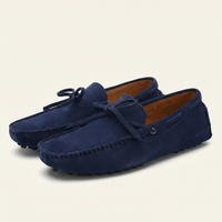 Contrast-Lace Suede Driving Loafer