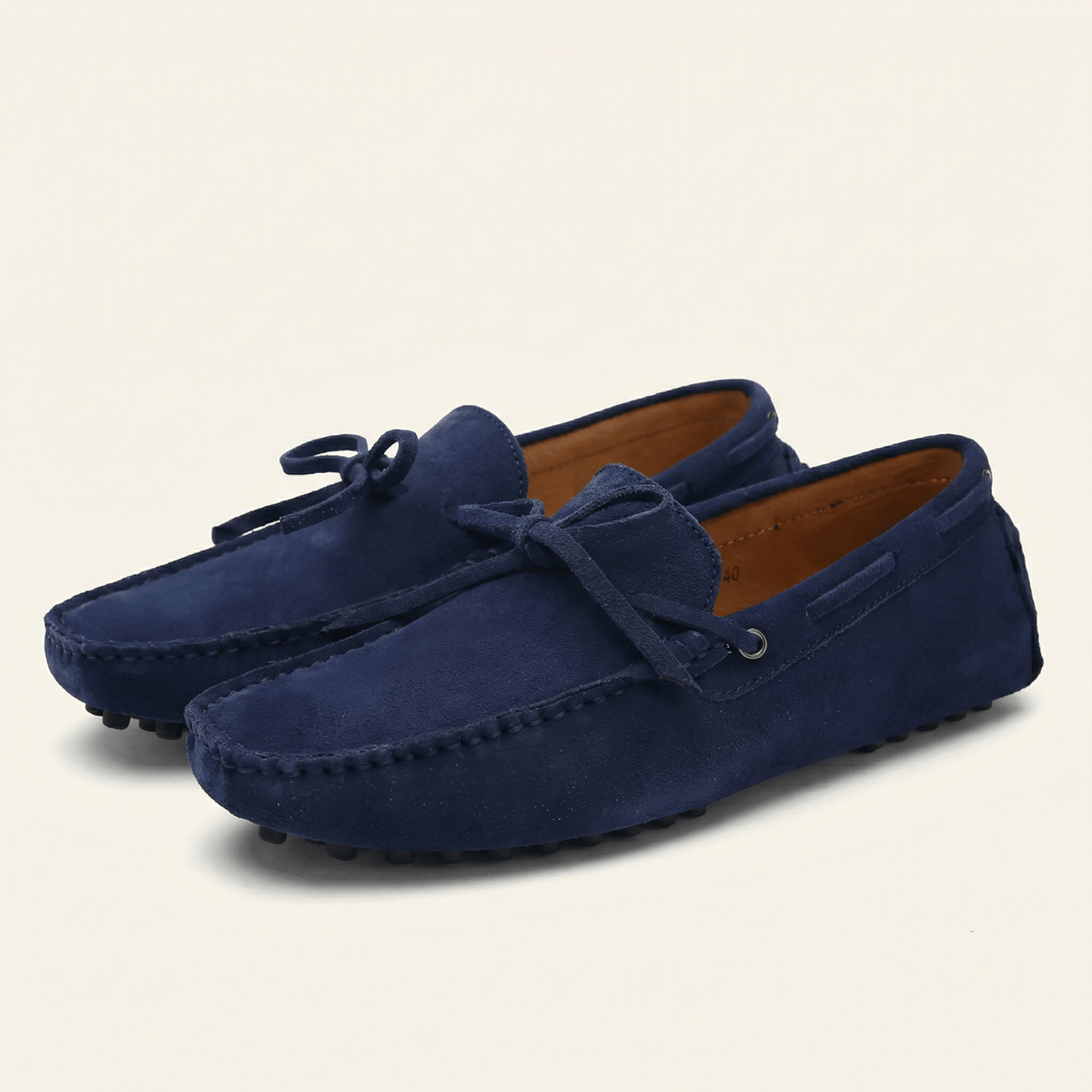 Contrast-Lace Suede Driving Loafer