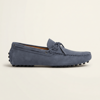 Contrast-Lace Suede Driving Loafer