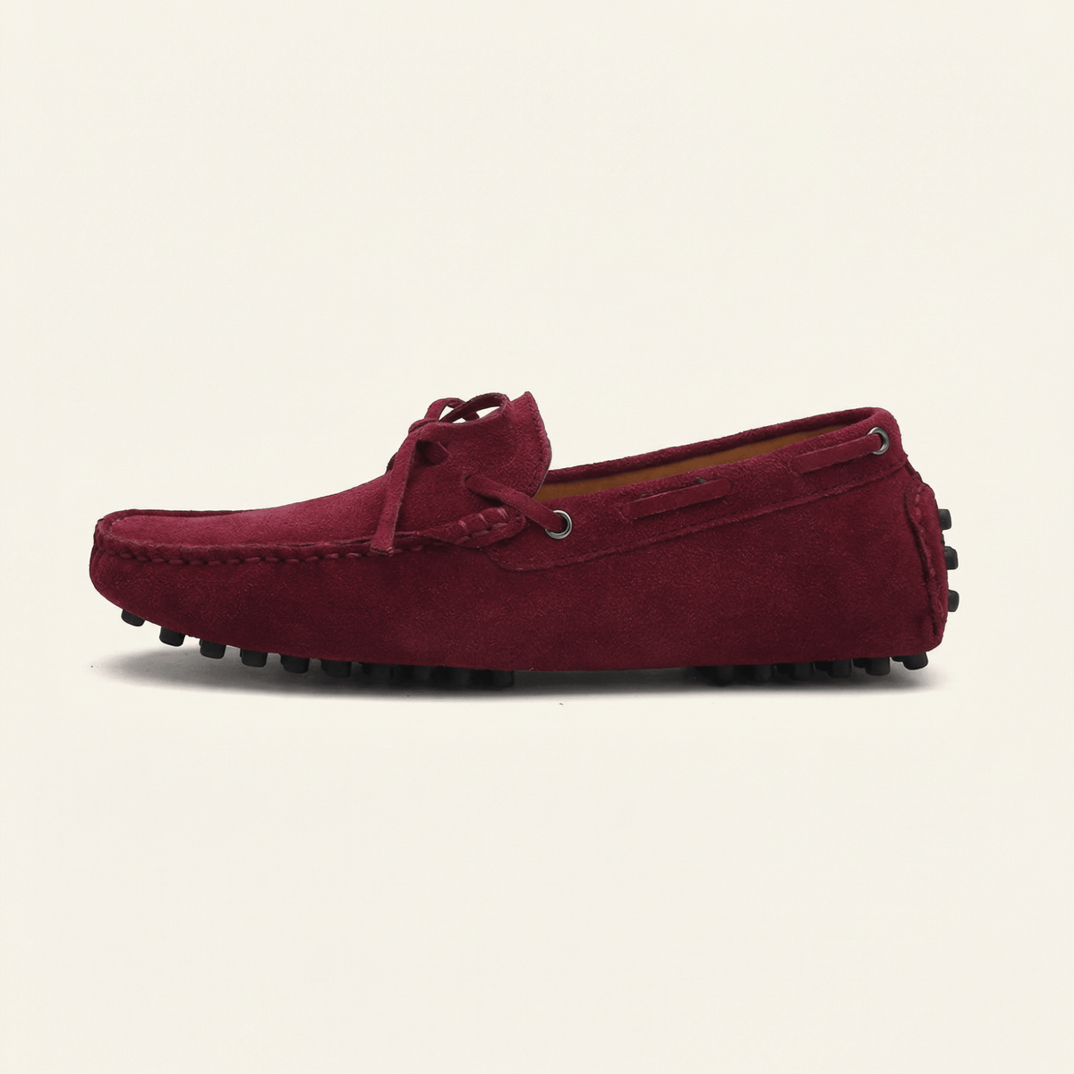 Contrast-Lace Suede Driving Loafer