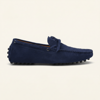 Contrast-Lace Suede Driving Loafer