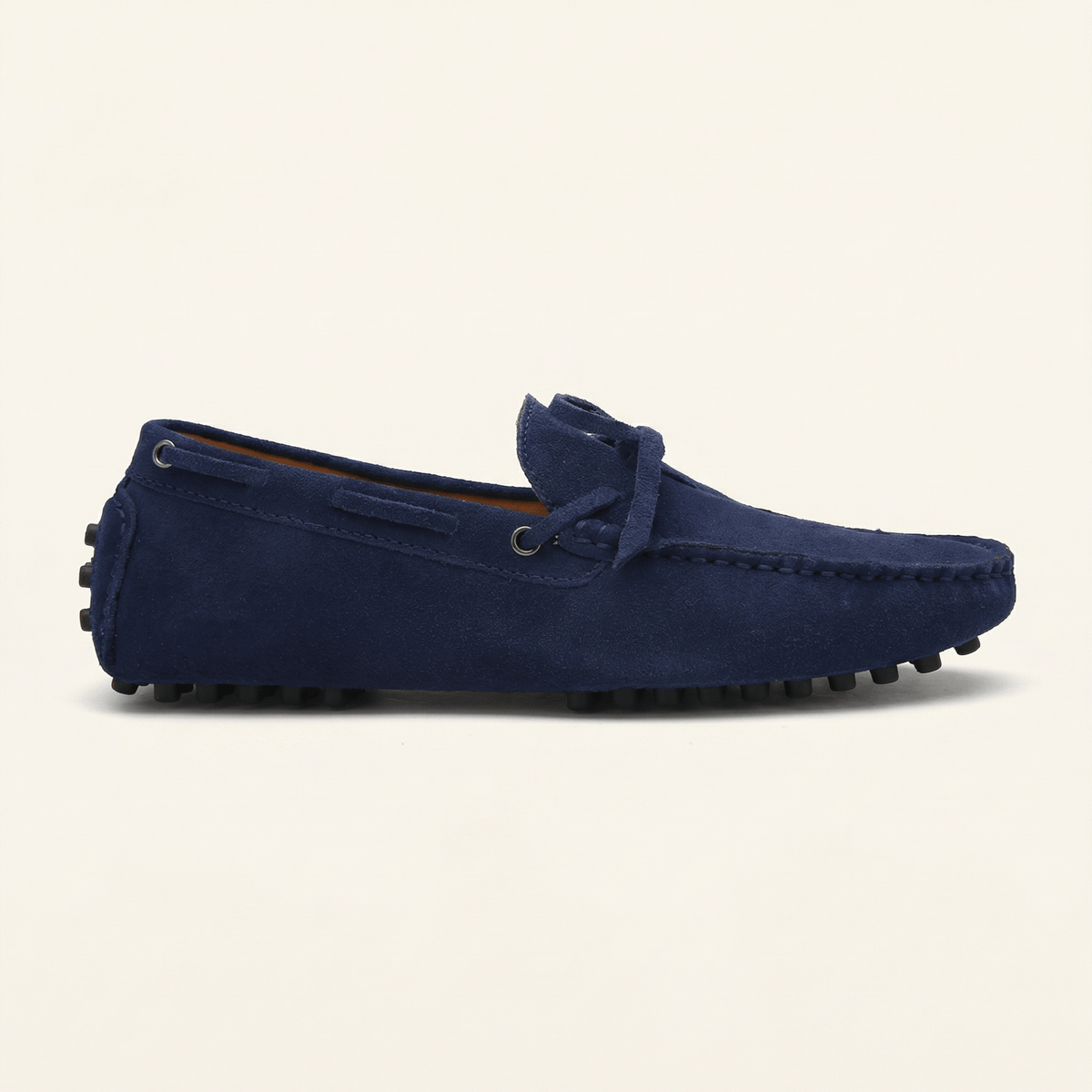 Contrast-Lace Suede Driving Loafer