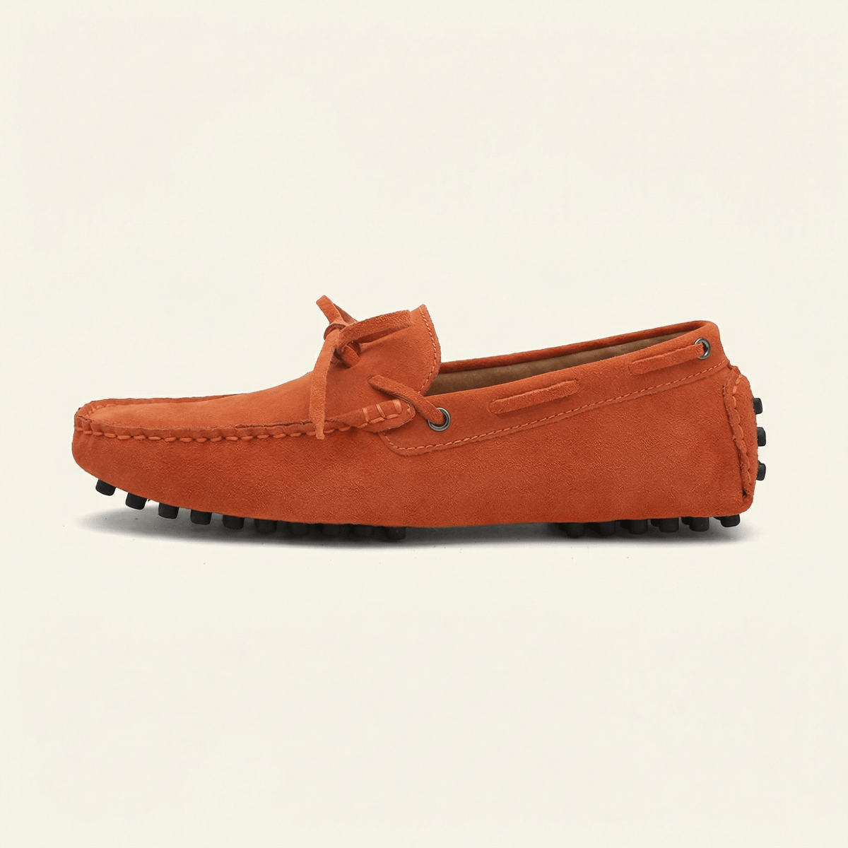 Contrast-Lace Suede Driving Loafer
