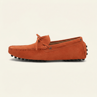 Contrast-Lace Suede Driving Loafer