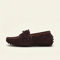 Contrast-Lace Suede Driving Loafer