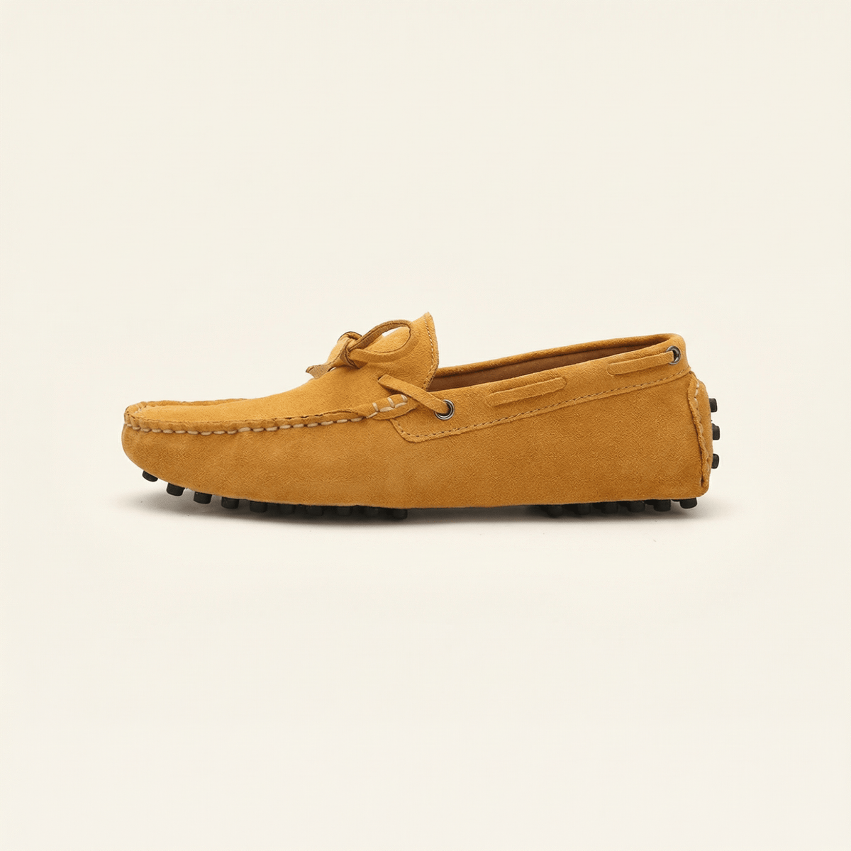 Contrast-Lace Suede Driving Loafer