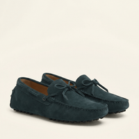 Contrast-Lace Suede Driving Loafer