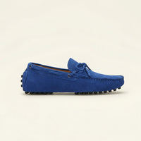 Contrast-Lace Suede Driving Loafer